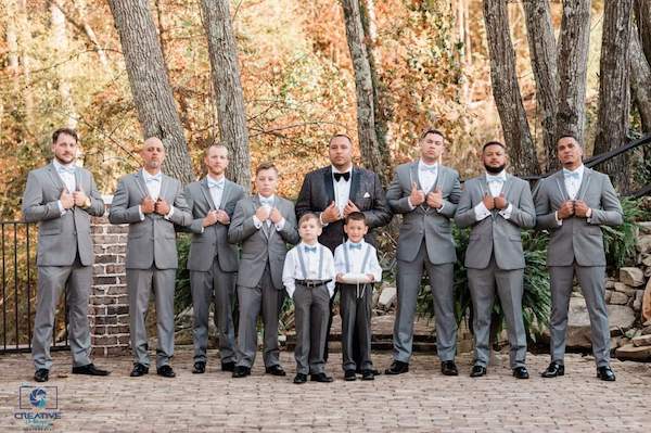 groom and his groomsmen at the Catawba Falls Event Center
