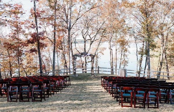 outdoor wedding ceremony at the Catawba Falls Event Center